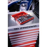 s161dbox1pb Facom 21-Piece Metric 1/2 in Standard Socket Set with Ratchet, 6 point