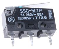 ssg-5l1p Omron Hinge Lever Subminiature Micro Switch, PCB Terminal, 5 A @ 125 V ac, SPDT, IP40