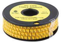 812-1007 RS PRO Slide On Cable Markers, Black on Yellow, Pre-printed "L", 3.6 → 7.4mm Cable