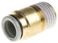 kq2s08-02as SMC KQ2 Series Straight Threaded Adaptor, R 1/4 Male to Push In 8 mm, Threaded-to-Tube Connection Style