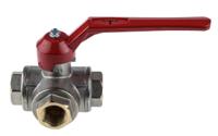 486-243 RS PRO Brass Reduced Bore, 3 Way, Ball Valve, Threaded, BSPP 1/2in, 40bar Operating Pressure