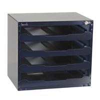 139328 Raaco 4 Cell Blue PC Compartment Box, 403mm x 451mm x 330mm