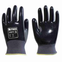 250fc-10 Unigloves 250FC Black, Grey Polyester Work Gloves, Size 10, Nitrile Coating