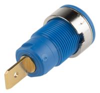 233060-23 Staubli Blue Female Banana Socket, 4 mm Connector, Tab Termination, 32A, 1000V, Gold Plating