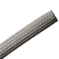 173-01000-hegemip10-petsncu-ml HellermannTyton Expandable Braided PET, Tin Plated Copper Black, Grey Cable Sleeve, 10mm Diameter, 50m Length,