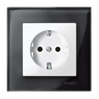 mtn404103 Schneider Electric System M Black 1 Gang Electrical Socket, Indoor Use