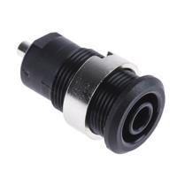497049-21 Staubli Black Female Banana Socket, 4 mm Connector, Solder Termination, 24A, 1000V, Nickel Plating