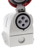 5181656t Scame IP66, IP67 Red Wall Mount 3P + E Industrial Power Socket, Rated At 16A, 415 V