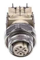 21033814410 HARTING 4 Pole Right Angle M12 Din Socket, Female, PCB Mount