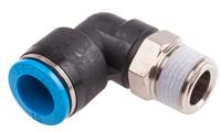 qsl-38-12 Festo QS Series Elbow Threaded Adaptor, R 3/8 Male to Push In 12 mm, Threaded-to-Tube Connection Style, 153053