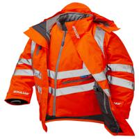 pr497-m PULSAR Orange Breathable, Waterproof Hi Vis Bodywarmer, M