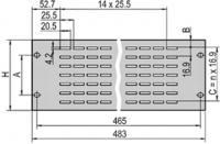 30702-057 nVent SCHROFF Grey Aluminium Front Panel, 2U, 84HP, Ventilated, 452.1 x 84mm