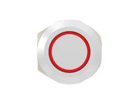 av1210e324r04 TE Connectivity AV12 Series Illuminated Push Button Switch, Momentary, Threaded, 9mm Cutout, SPST, Red LED, 24V, IP67