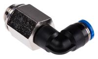 qsll-g14-6 Festo QS Series Elbow Threaded Adaptor, G 1/4 Male to Push In 6 mm, Threaded-to-Tube Connection Style, 186129