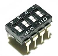 241-268 RS PRO 4 Way Through Hole DIP & SIP Switch SPST