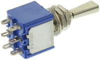 5647a9 APEM Toggle Switch, Panel Mount, (On)-Off-(On), DPST, Solder Terminal
