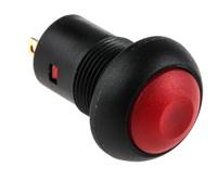 820-7543 RS PRO Miniature Push Button Switch, Latching, PCB, 13.6mm Cutout, SPST, 30V dc, IP67