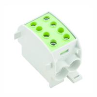 1561790000 Weidmuller Distribution Block, 2 Way, 50 mm², 70 mm², 300A, 1 kV ac/dc, 600 V, Green