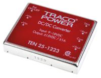 ten-25-1223 TRACOPOWER TEN 25 DC-DC Converter, ±15V dc/ ±1A Output, 9 → 18 V dc Input, 25W, Through Hole, +85°C Max Temp