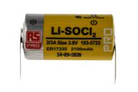 183-5722 RS PRO Lithium Thionyl Chloride 3.6V, 2/3 A 2/3 A Battery