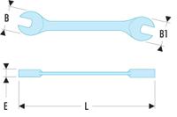 228x9 Facom 22 Series Open Ended Spanner, 8mm, Metric, Double Ended, 90 mm Overall