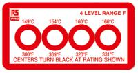 286-074 RS PRO Non-Reversible Temperature Sensitive Label, 149°C to +166°C, 4 Levels