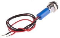 723-9454 RS PRO Blue Panel Mount Indicator, 12V dc, 8mm Mounting Hole Size, Lead Wires Termination, IP67