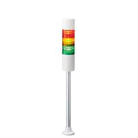lr6-302pjbw-ryg Patlite LR6 Series Coloured Buzzer Signal Tower, 3 Lights, 24 V dc, Pole Mount