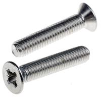 914-1829 RS PRO Pozi M6 Countersunk A2 304 Stainless Steel Machine Screws DIN 965 x 30.0mm