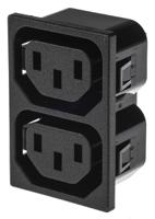 px071421528 Bulgin 2 X C13 Snap-In IEC Connector Socket, 10A, 250 V
