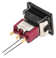 8121j85zge223 C & K Illuminated Push Button Switch, Momentary, Panel Mount, SPDT, Red LED