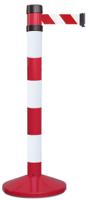 174-5908 RS PRO Red & White Steel Retractable Barrier, 4m, Red, White Tape