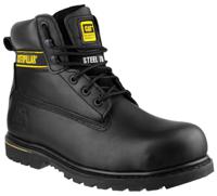 p708026 CAT Holton Black Steel Toe Capped Men's Safety Boots, UK 9, EU 43