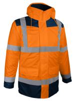 parino06 SINGER SAFETY PARINO Orange/Navy Unisex Hi Vis Jacket, XXXL