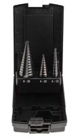4450071 EXACT 3-Piece Step Drill Bit Set for Metal, 30mm Max, 4mm Min, HSS Bits