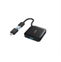 00200116 Hama 4 Port USB 3.2 USB C USB C Hub, USB Powered, 5.3 x 1.3 x 5.3cm