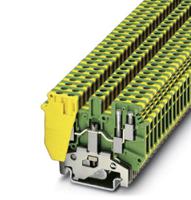 2775184 Phoenix Contact UDK 4-PE Series Green/Yellow DIN Rail Terminal Block, Double-Level, Screw Termination
