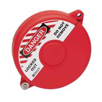 gate-valve-lockouts-gvlo-65-10-red Brady Red 1-Lock Polypropylene Gate Valve Lockout, 9.53mm Shackle, 254mm Attachment