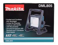 dml805 Makita Rechargeable LED Work Light, 750 lumens, Type G - British Plug, 18 V