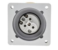 2481690 Scame IP67 Yellow Panel Mount 2P + E Industrial Power Plug, Rated At 16A, 110 V