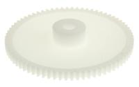 521-7449 RS PRO POM 72 Teeth Spur Gear, 0.8 Module, 6mm Bore Diam, 57.6mm Pitch Diam, 15.5mm Hub Diam