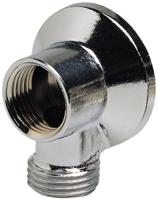 1312004 Sferaco Brass Pipe Fitting, Elbow Threaded Wall Tap Connection without Nut, Female 1/2in to Male 1/2in