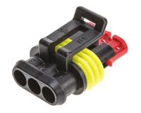 282087-1 TE Connectivity, AMP Superseal 1.5 Female 3 Way for use with Centerline Wire-to-Wire Connector