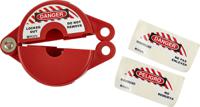 gate-valve-lockouts-gvlo-1-25-red Brady Red 1-Lock Polypropylene Gate Valve Lockout, 9.53mm Shackle, 64mm Attachment