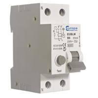 eublmc40c30a Europa RCBO, 40A Current Rating, 2P Poles, 30mA Trip Sensitivity, Type C