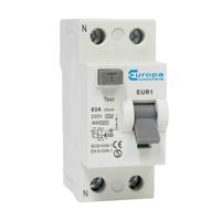 eur125302a Europa EUR1 RCCB, 25A, 2 Pole, 30mA, Type A, 230V ac