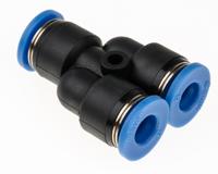 916-0918 RS PRO Y Tube-to-Tube Adaptor, Push In 6 mm to Push In 6 mm, Tube-to-Tube Connection Style