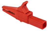 669755-22 Staubli Crocodile Clip 4 mm Connection, Brass Contact, 32A, Red