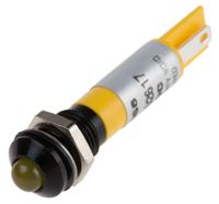 212-468 RS PRO Yellow Panel Mount Indicator, 12V, 8mm Mounting Hole Size, Solder Tab Termination, IP67