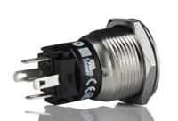 82-51531133 EAO 82 Series Illuminated Push Button Switch, Momentary, Panel Mount, 19mm Cutout, SPDT, Green LED, 240V, IP65, IP67